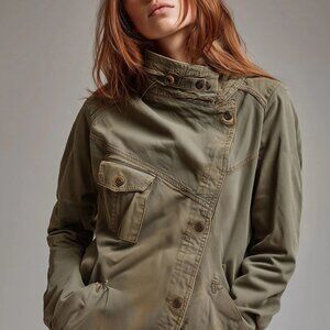 Retro Stand Collar Slanted Placket Pocket Jacket  14 reviews